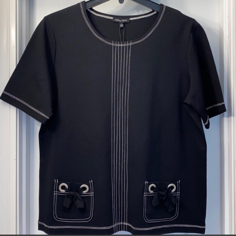 New! Athena Marie Short Sleeve Blouse